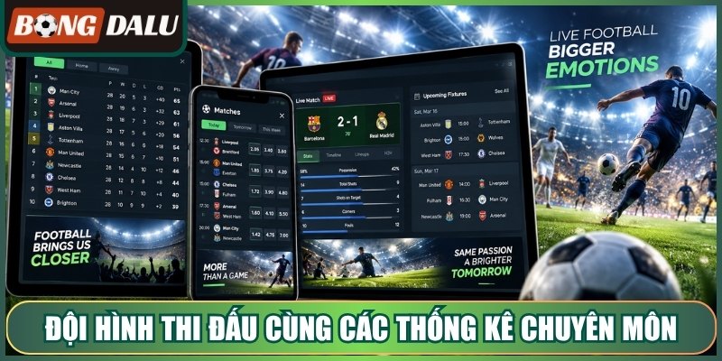 Đội hình thi đấu cùng các thống kê chuyên môn