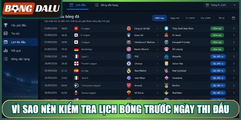Vì sao nên kiểm tra lịch bóng trước ngày thi đấu